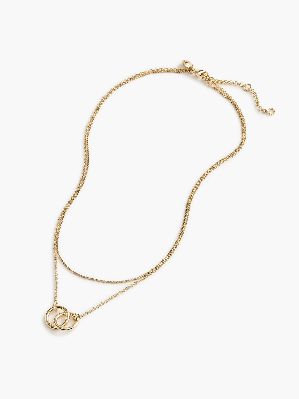 NEW J. Crew factory Intertwined hoops layering necklace in Rich gold